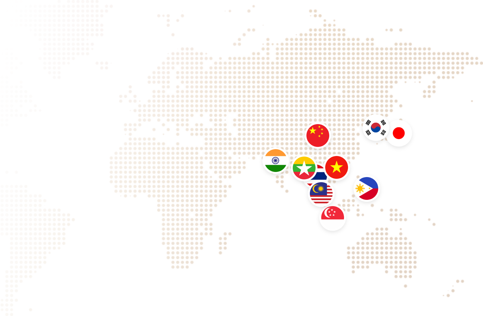 World map with highlighted Asian markets relevant to Singapore PR applicants